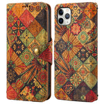 For iPhone 11 Pro Max Floral Phone Case PU Leather Wallet Full Protection Cover