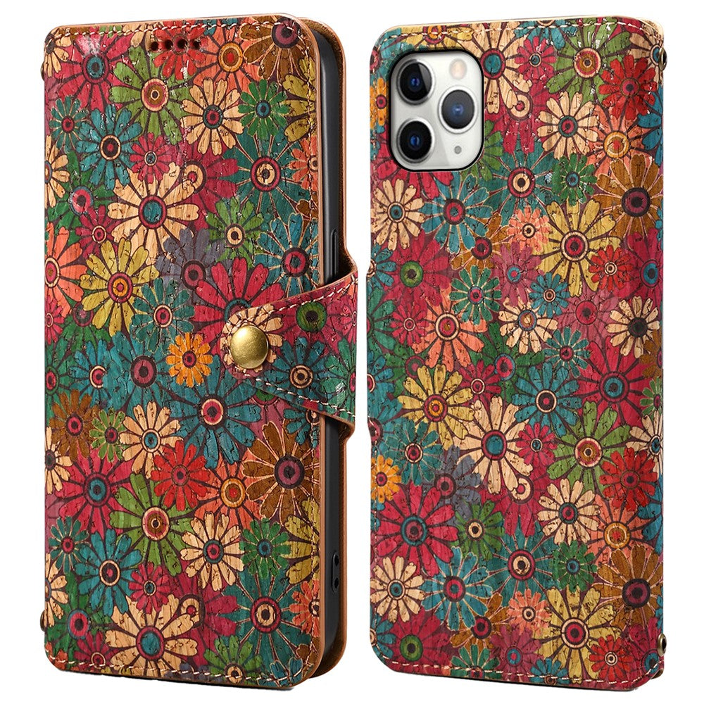 For iPhone 11 Pro Max Floral Phone Case PU Leather Wallet Full Protection Cover