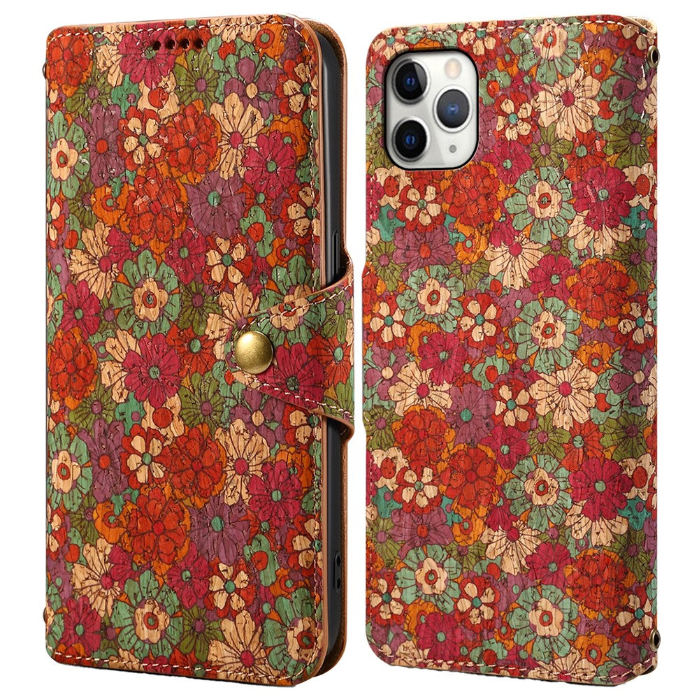 For iPhone 11 Pro Max Floral Phone Case PU Leather Wallet Full Protection Cover