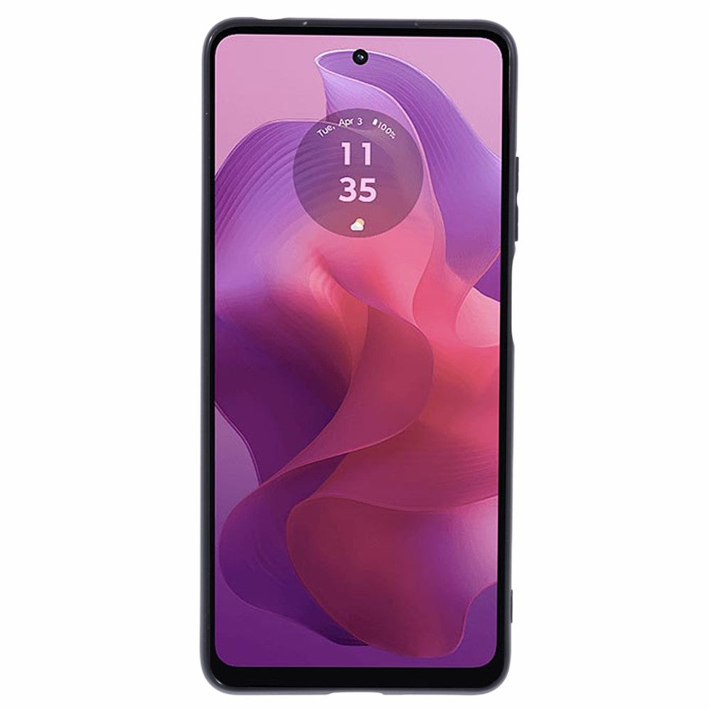 For Motorola Moto E14 4G / G04 4G / G04s 4G / G24 4G Phone Case Black Protective Shell TPU Phone Cover with Glossy Design