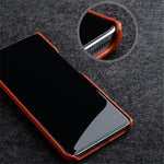 MELKCO Cellphone Case for Xiaomi 13 Pro 5G , Genuine Cow Leather Coated PC Anti-Drop Cover
