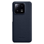 MELKCO Cellphone Case for Xiaomi 13 Pro 5G , Genuine Cow Leather Coated PC Anti-Drop Cover