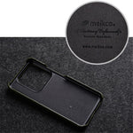 MELKCO för Xiaomi 14 mobilskal med ofullständig kant, äkta koläder, belagt PC-fodral