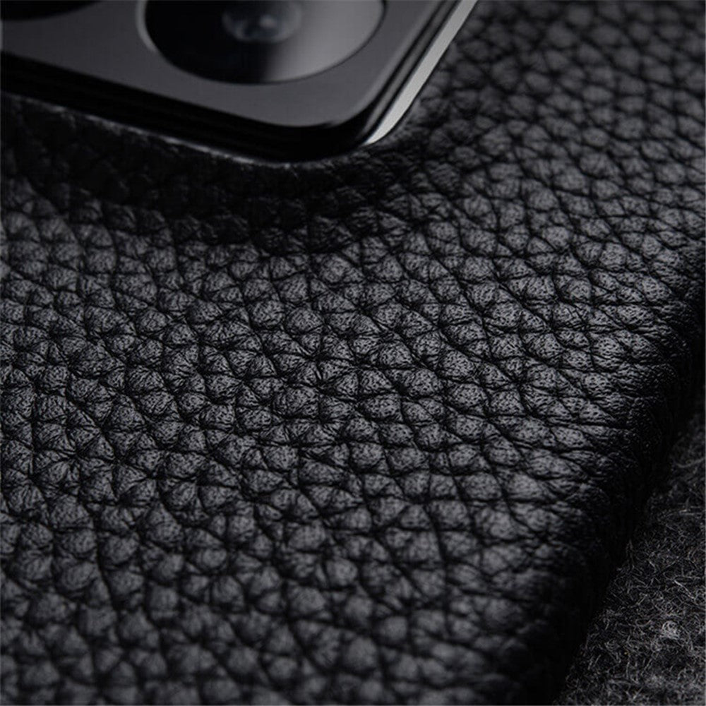 MELKCO For Xiaomi 14 Phone Case Incomplete Edge Genuine Cow Leather Coated PC Cover