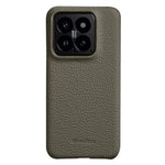 MELKCO för Xiaomi 14 mobilskal med ofullständig kant, äkta koläder, belagt PC-fodral