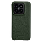 MELKCO för Xiaomi 14 mobilskal med ofullständig kant, äkta koläder, belagt PC-fodral
