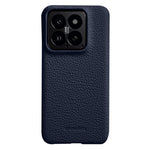 MELKCO For Xiaomi 14 Phone Case Incomplete Edge Genuine Cow Leather Coated PC Cover