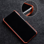 MELKCO For Xiaomi 14 Pro Incomplete Edge Phone Case Genuine Cow Leather Coated PC Cover