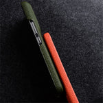 MELKCO For Xiaomi 14 Pro Incomplete Edge Phone Case Genuine Cow Leather Coated PC Cover