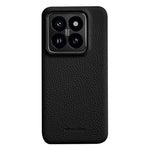 MELKCO For Xiaomi 14 Pro Incomplete Edge Phone Case Genuine Cow Leather Coated PC Cover