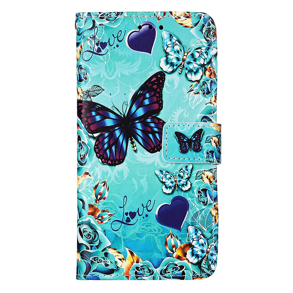 For Xiaomi Redmi A3 / Poco C61 4G Leather Case with Strap and Card Holder Pattern Printing Phone Stand Cover
