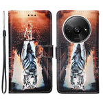 For Xiaomi Redmi A3 / Poco C61 4G Leather Case with Strap and Card Holder Pattern Printing Phone Stand Cover