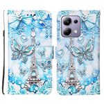 For Xiaomi Redmi Note 13 Pro 4G / Poco M6 Pro 4G Leather Case with Strap and Card Holder Pattern Printing Phone Cover