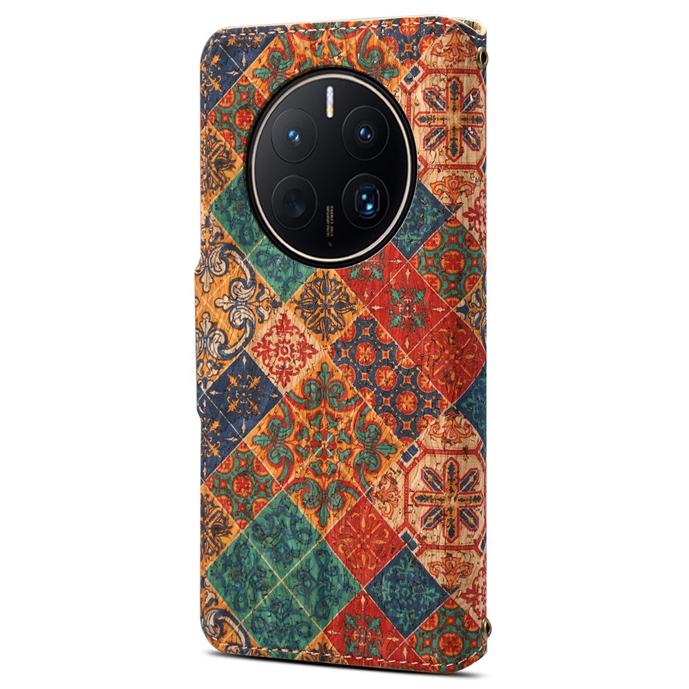 Huawei Mate 50 Pro 4G mobilskal Blommigt Tryck Plånboksfodral Läderfodral med Stativ