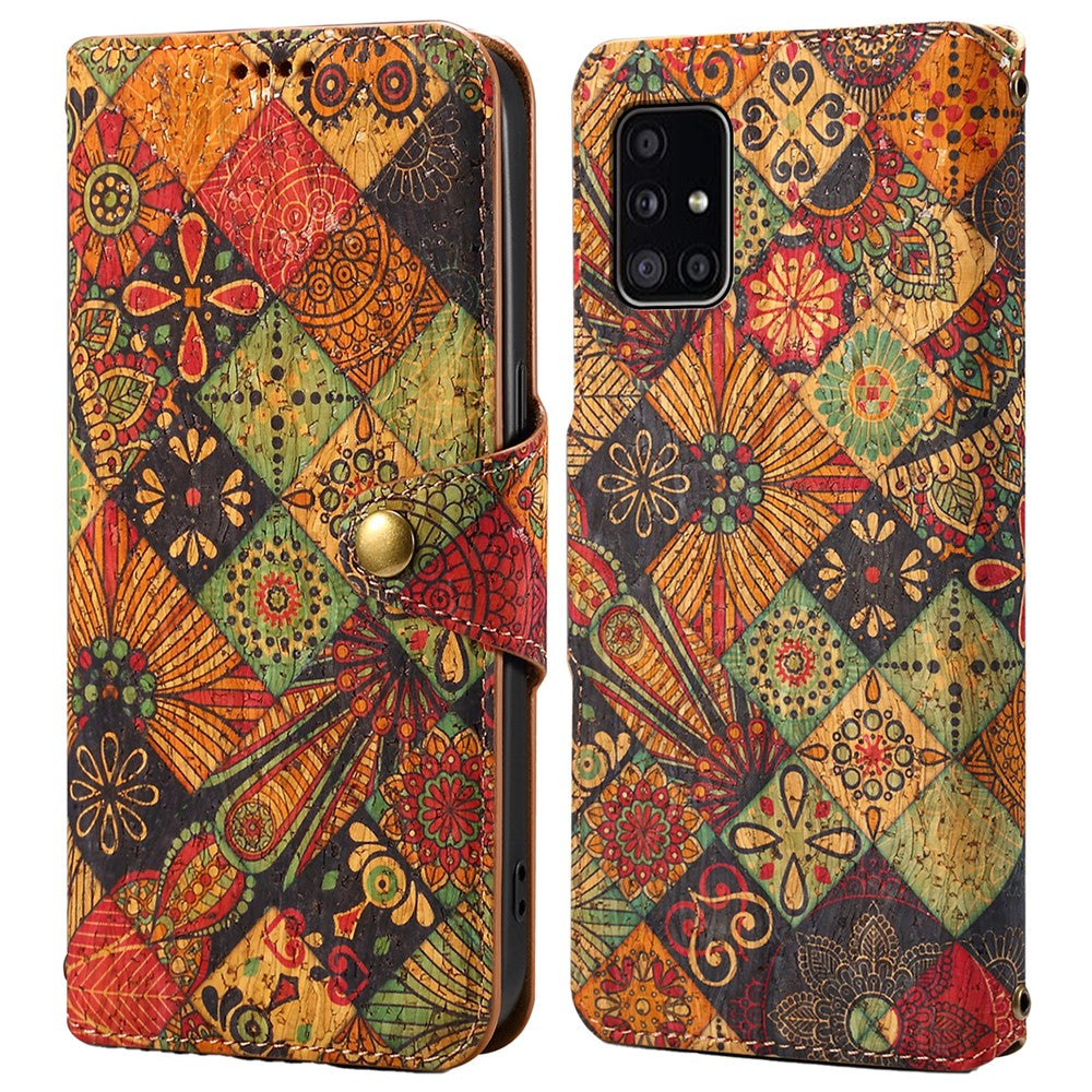 For Samsung Galaxy A51 4G SM-A515 Case Floral Pattern PU Leather Wallet Phone Cover