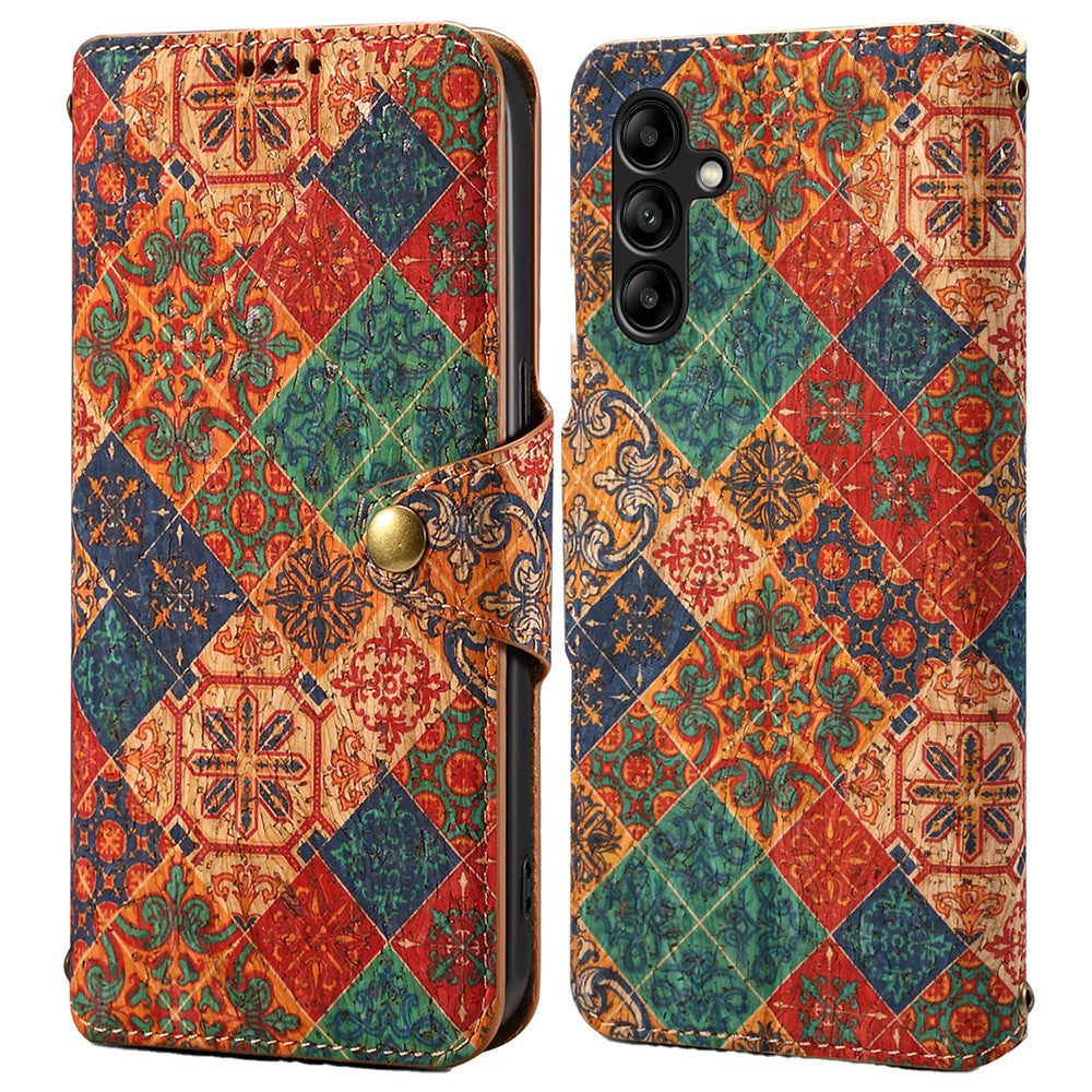 For Samsung Galaxy A05s 4G Case with Card Holder PU Leather Floral Protective Phone Cover