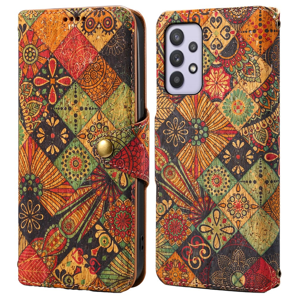 Til Samsung Galaxy A32 5G / M32 5G Pung Telefonetui Mønstertryk Læder Flip Cover med Standfunktion