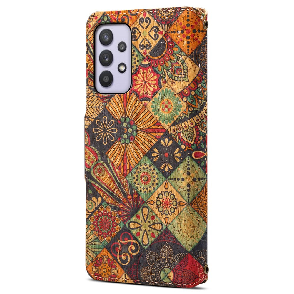 Til Samsung Galaxy A32 5G / M32 5G Pung Telefonetui Mønstertryk Læder Flip Cover med Standfunktion