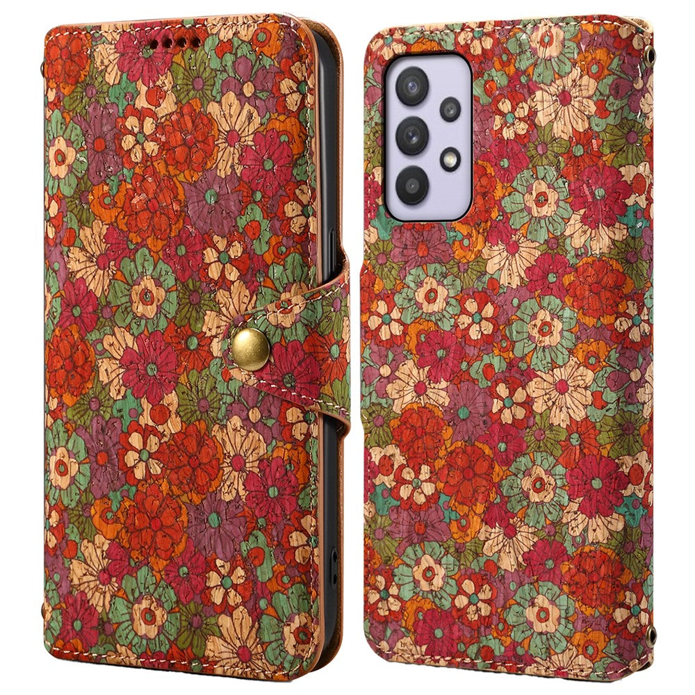 Til Samsung Galaxy A32 5G / M32 5G Pung Telefonetui Mønstertryk Læder Flip Cover med Standfunktion
