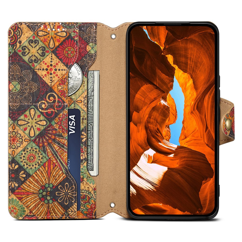 For Samsung Galaxy A22 5G (EU Version) Stand Case Flower Printing Leather Wallet Phone Cover