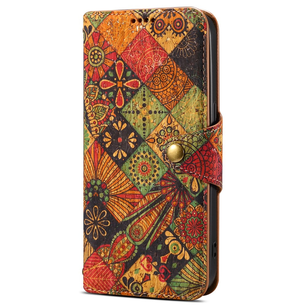 For Samsung Galaxy A22 5G (EU Version) Stand Case Flower Printing Leather Wallet Phone Cover