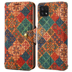 For Samsung Galaxy A22 5G (EU Version) Stand Case Flower Printing Leather Wallet Phone Cover