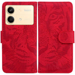 For Xiaomi Redmi Note 13R Pro 5G Case Card Slots Holder Pocket Tiger Pattern Leather Phone Cover