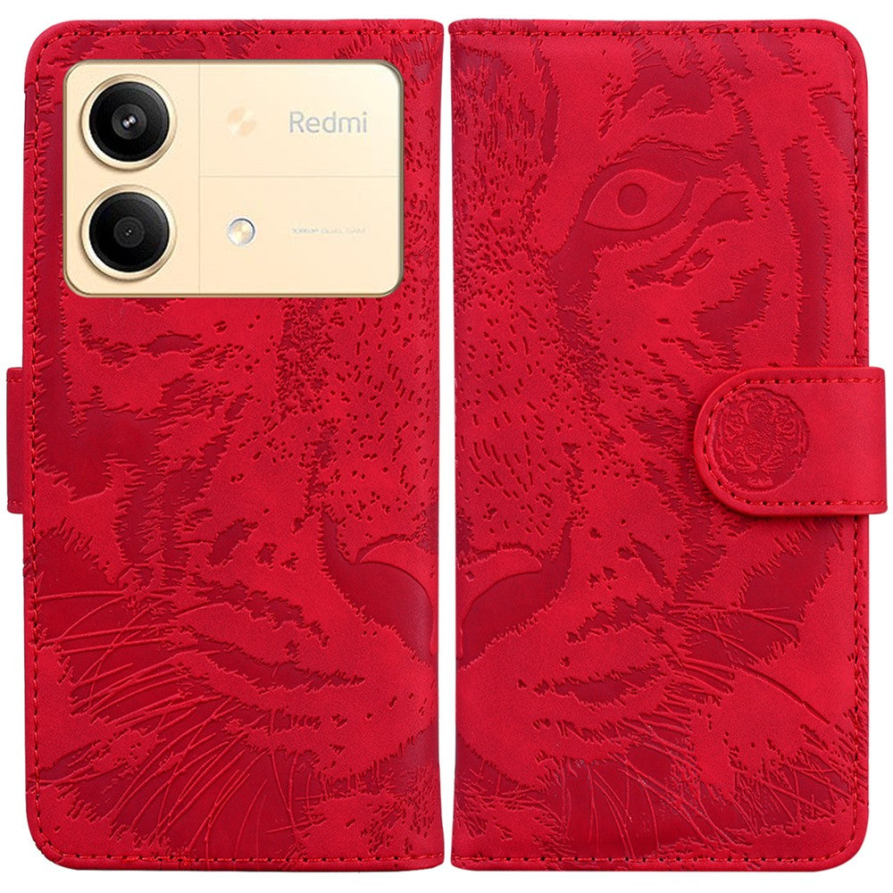 For Xiaomi Redmi Note 13R Pro 5G Case Card Slots Holder Pocket Tiger Pattern Leather Phone Cover