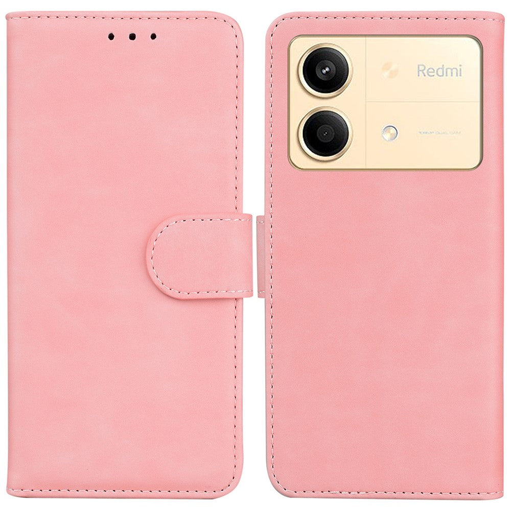 Xiaomi Redmi Note 13R Pro 5G Plånboksfodral Läderflik i enfärgat mobilfodral