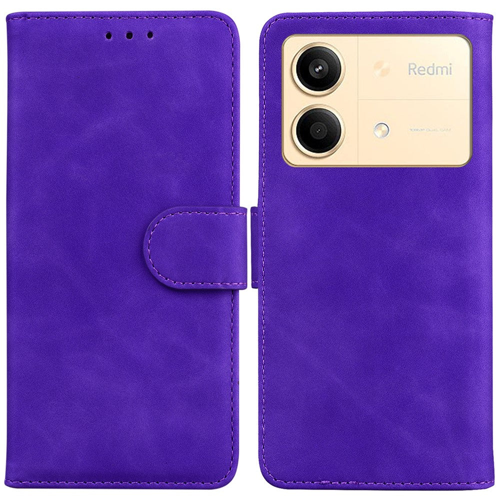 Xiaomi Redmi Note 13R Pro 5G Plånboksfodral Läderflik i enfärgat mobilfodral