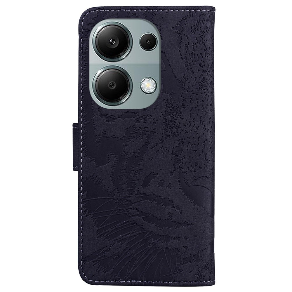 Xiaomi Redmi Note 13 Pro 4G / Poco M6 Pro 4G-skal i PU-läder med tigermönster och plånbok.