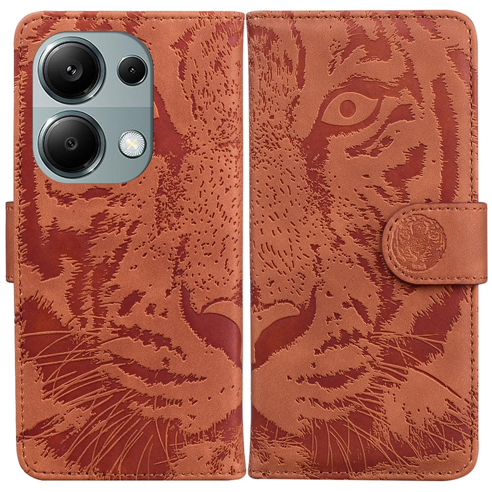 For Xiaomi Redmi Note 13 Pro 4G / Poco M6 Pro 4G Case PU Leather Wallet Tiger Pattern Phone Cover