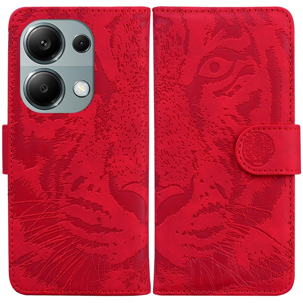 For Xiaomi Redmi Note 13 Pro 4G / Poco M6 Pro 4G Case PU Leather Wallet Tiger Pattern Phone Cover
