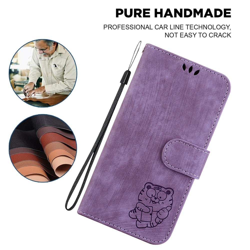 For Xiaomi Redmi Note 13 Pro 4G / Poco M6 Pro 4G Leather Case Cute Tiger Imprinted Phone Cover