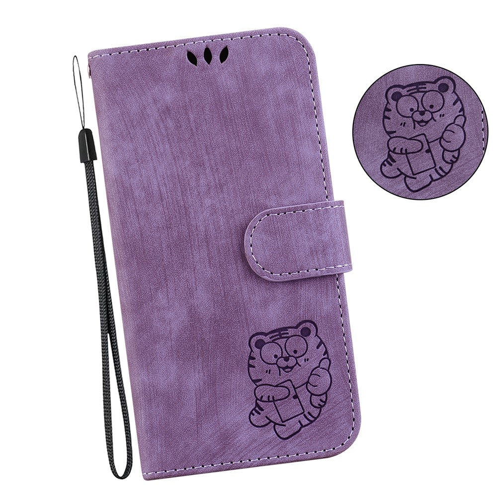 For Xiaomi Redmi Note 13 Pro 4G / Poco M6 Pro 4G Leather Case Cute Tiger Imprinted Phone Cover