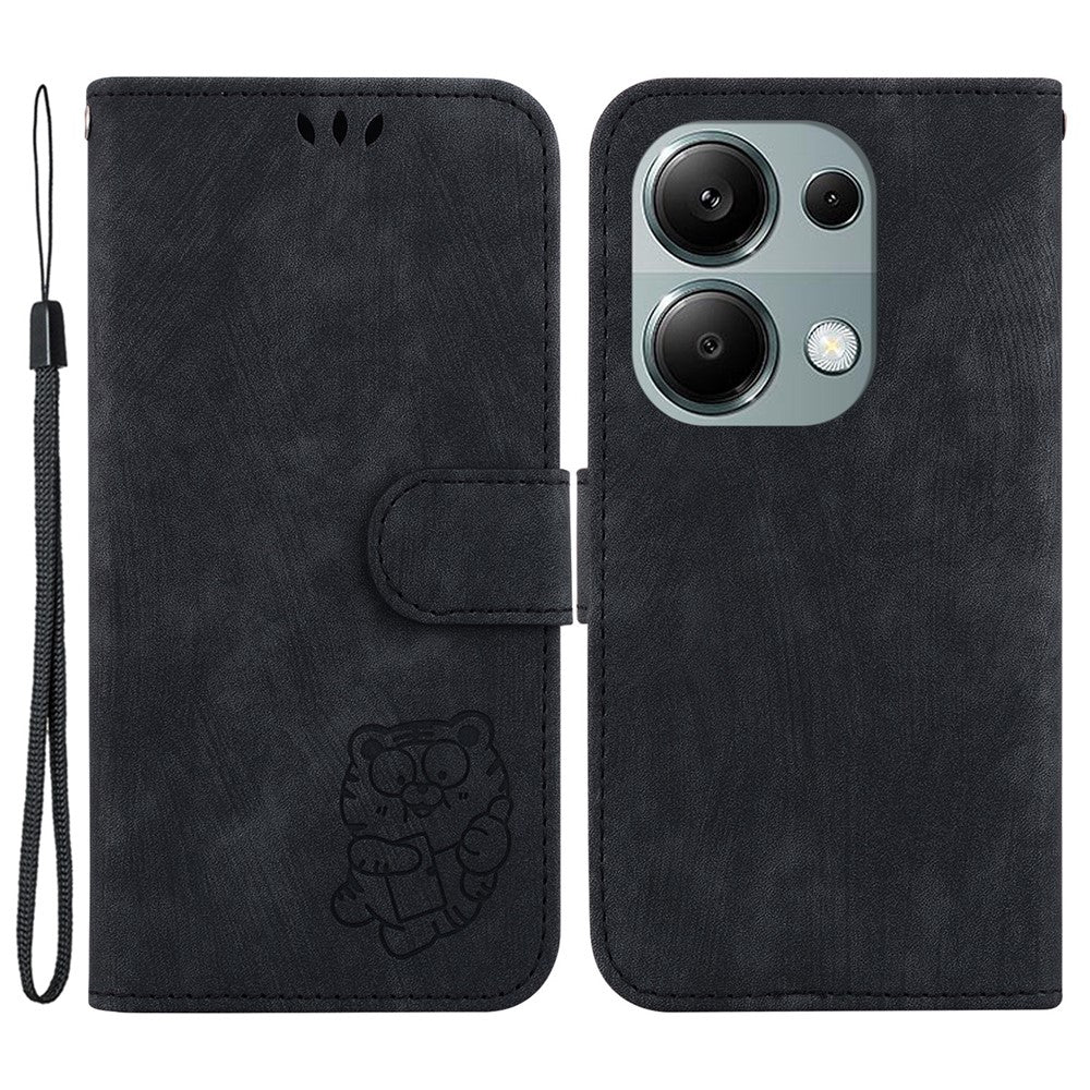 For Xiaomi Redmi Note 13 Pro 4G / Poco M6 Pro 4G Leather Case Cute Tiger Imprinted Phone Cover