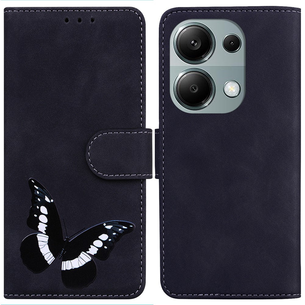 For Xiaomi Redmi Note 13 Pro 4G / Poco M6 Pro 4G Case Butterfly PU Leather Wallet Stand Cover