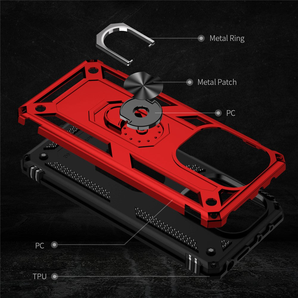 For Xiaomi Redmi Note 13 Pro 4G / Poco M6 Pro 4G Case Anti-Drop PC+TPU Kickstand Phone Cover