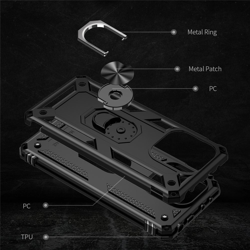 For Xiaomi Redmi Note 13 4G Case PC+TPU Shockproof Phone Cover with Kickstand