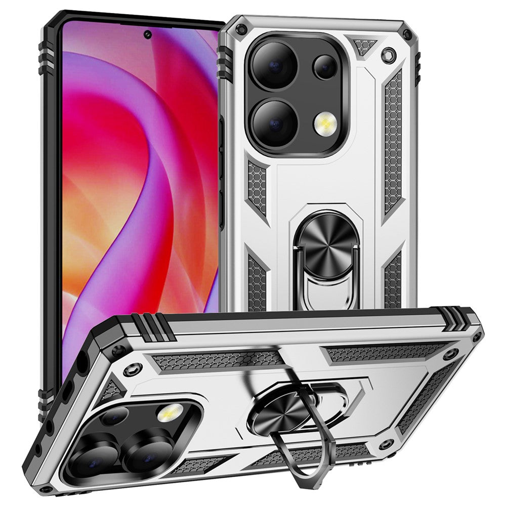 Xiaomi Redmi Note 13 4G-skal PC+TPU stötsäkert mobilskal med stöd