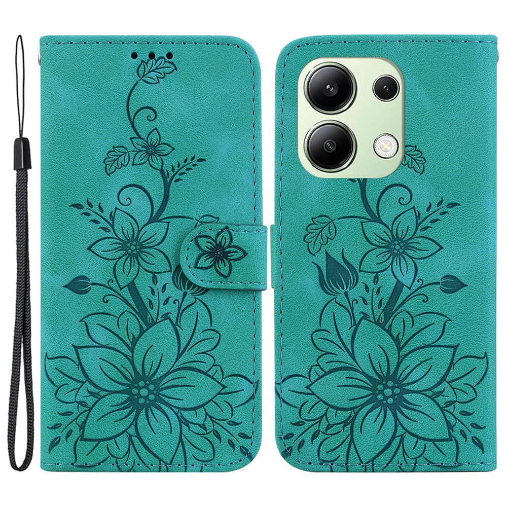 For Xiaomi Redmi Note 13 4G Leather Case Stand Phone Wallet Cover Flower Pattern