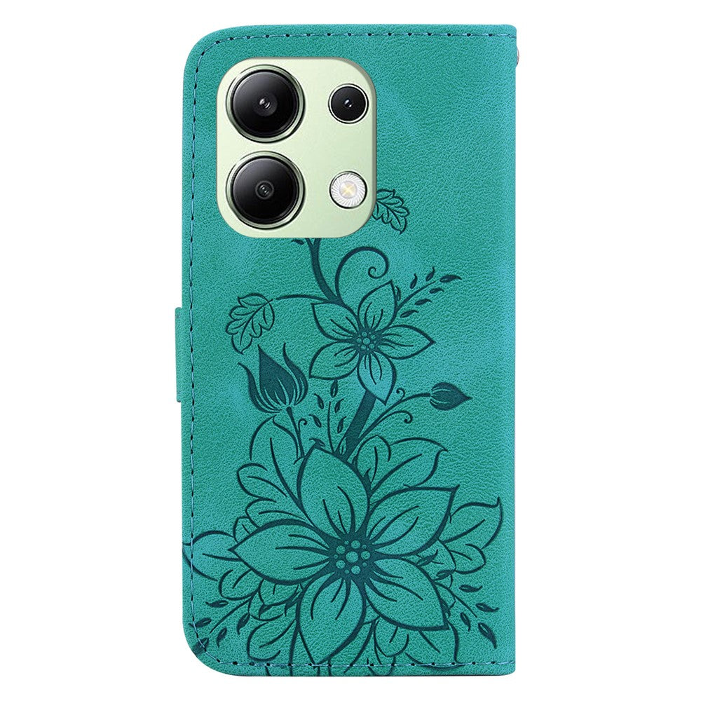 Xiaomi Redmi Note 13 4G Läderfodral Stativ mobil Plånboksfodral Blommönster
