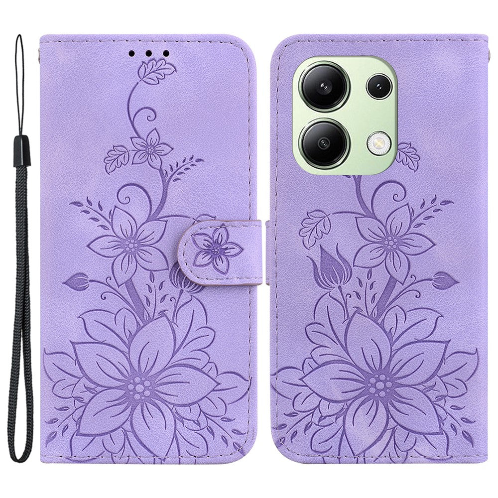 Xiaomi Redmi Note 13 4G Läderfodral Stativ mobil Plånboksfodral Blommönster