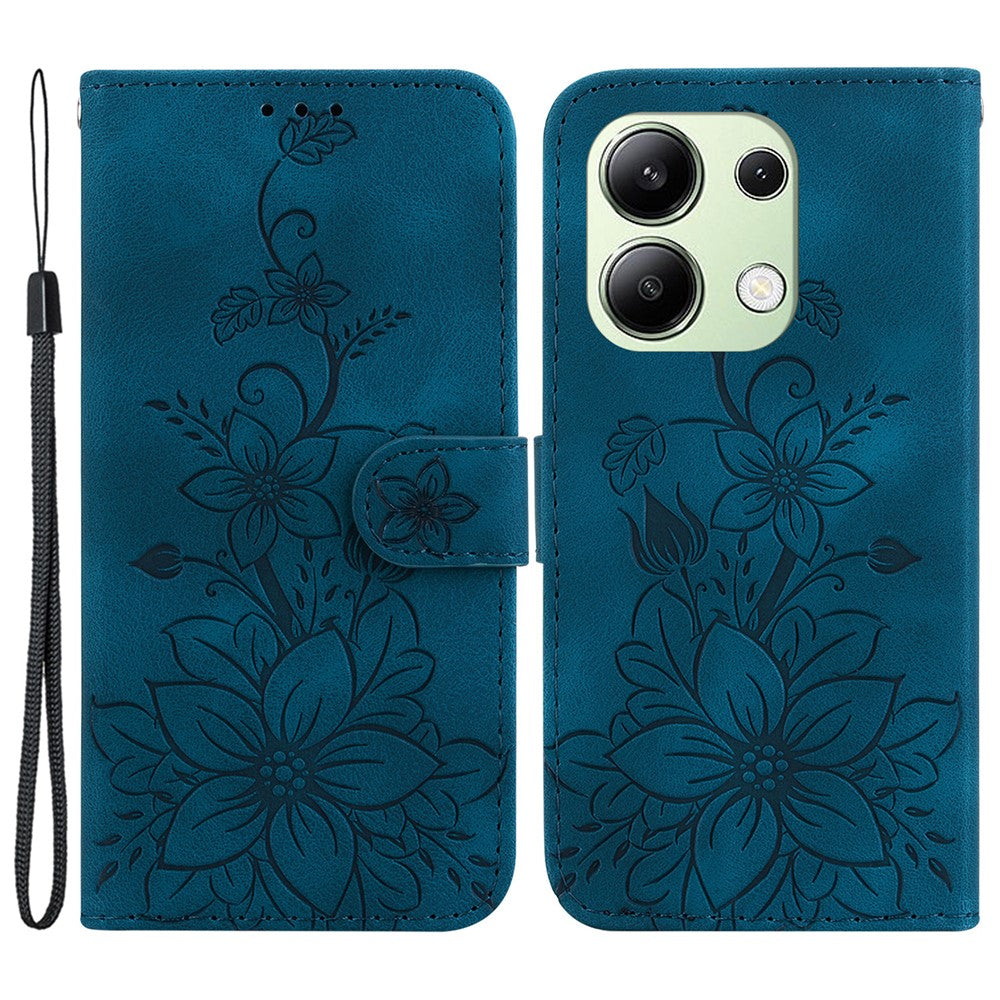 Xiaomi Redmi Note 13 4G Läderfodral Stativ mobil Plånboksfodral Blommönster