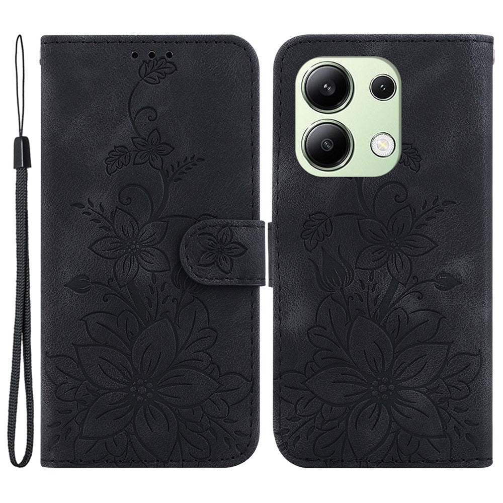 Xiaomi Redmi Note 13 4G Läderfodral Stativ mobil Plånboksfodral Blommönster