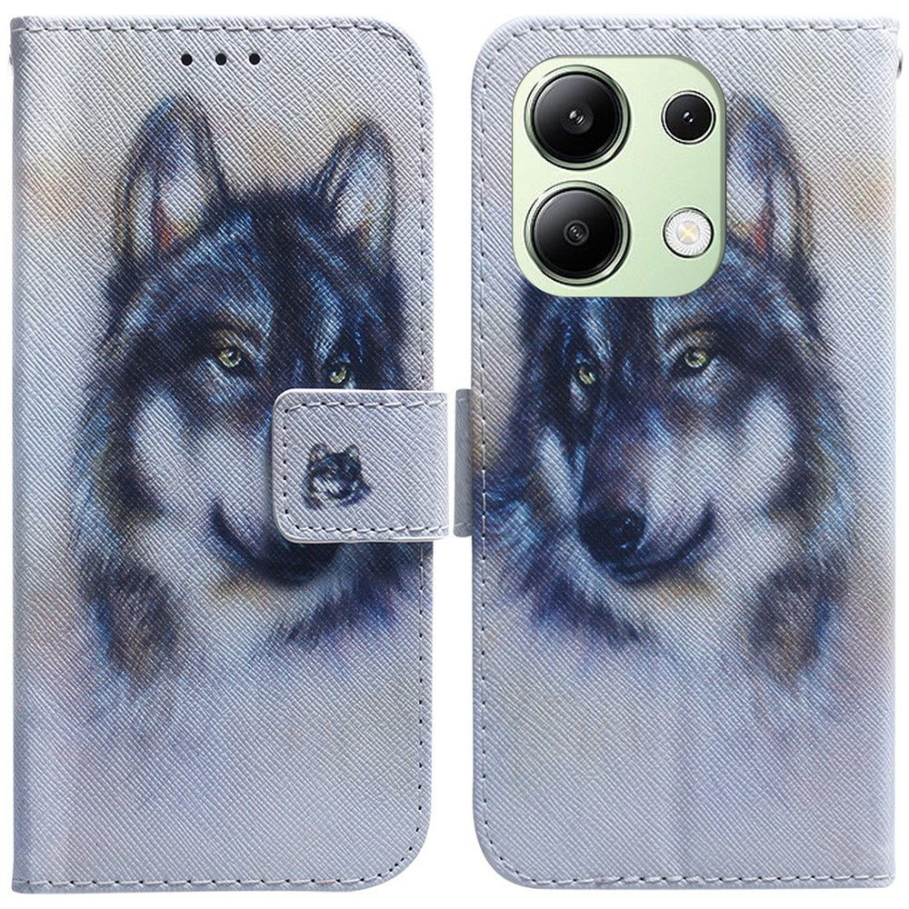 For Xiaomi Redmi Note 13 4G Leather Case Stand Wallet Phone Cover Pattern Printing