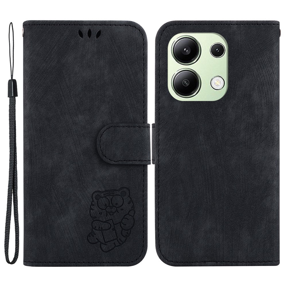 For Xiaomi Redmi Note 13 4G Case Cute Tiger Imprinted Leather Phone Cover