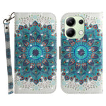 For Xiaomi Redmi Note 13 4G Case with Hand Strap Pattern Printing Leather Phone Cover