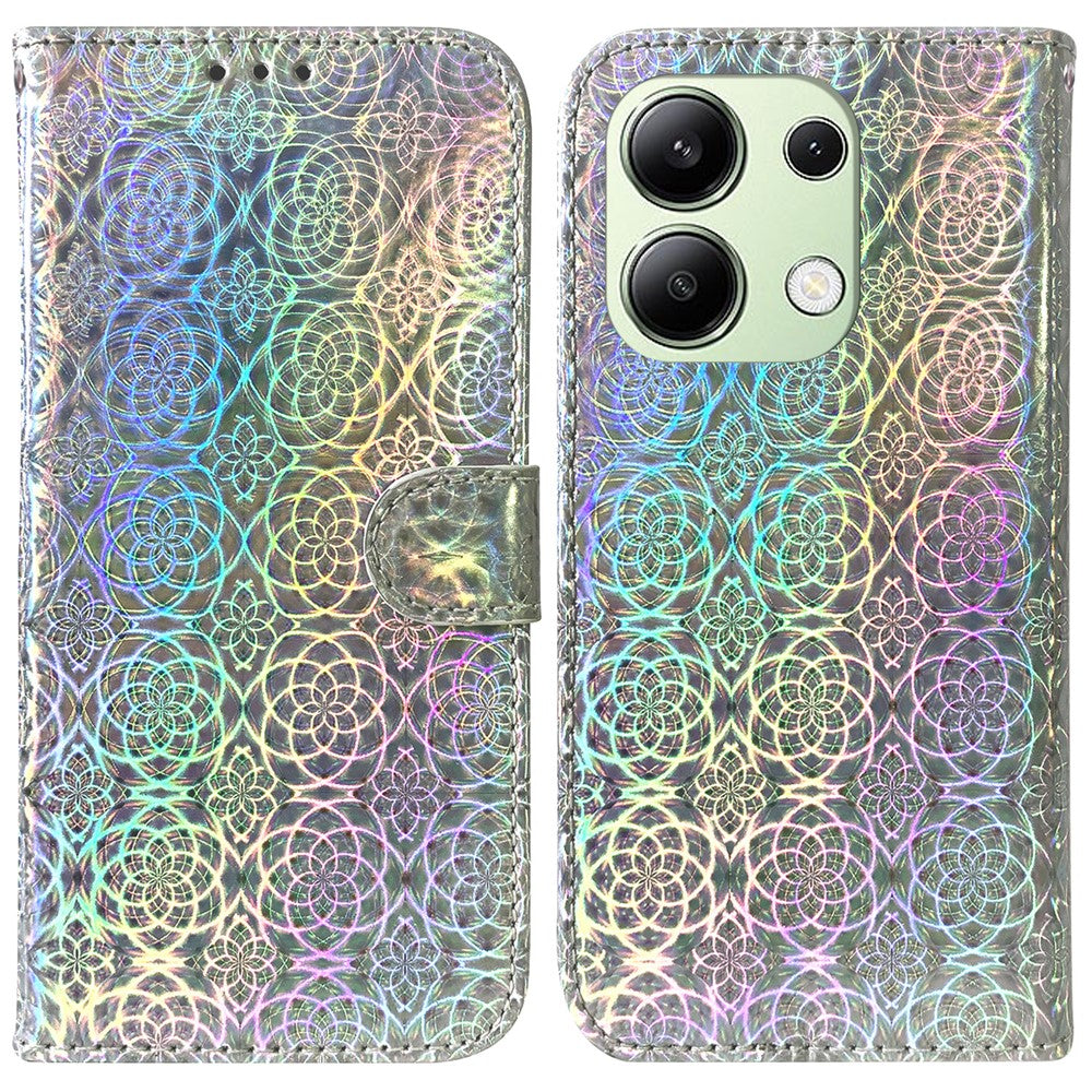 Xiaomi Redmi Note 13 4G Plånboksfodral PU-läder Dazzling Flower-mobilfodral