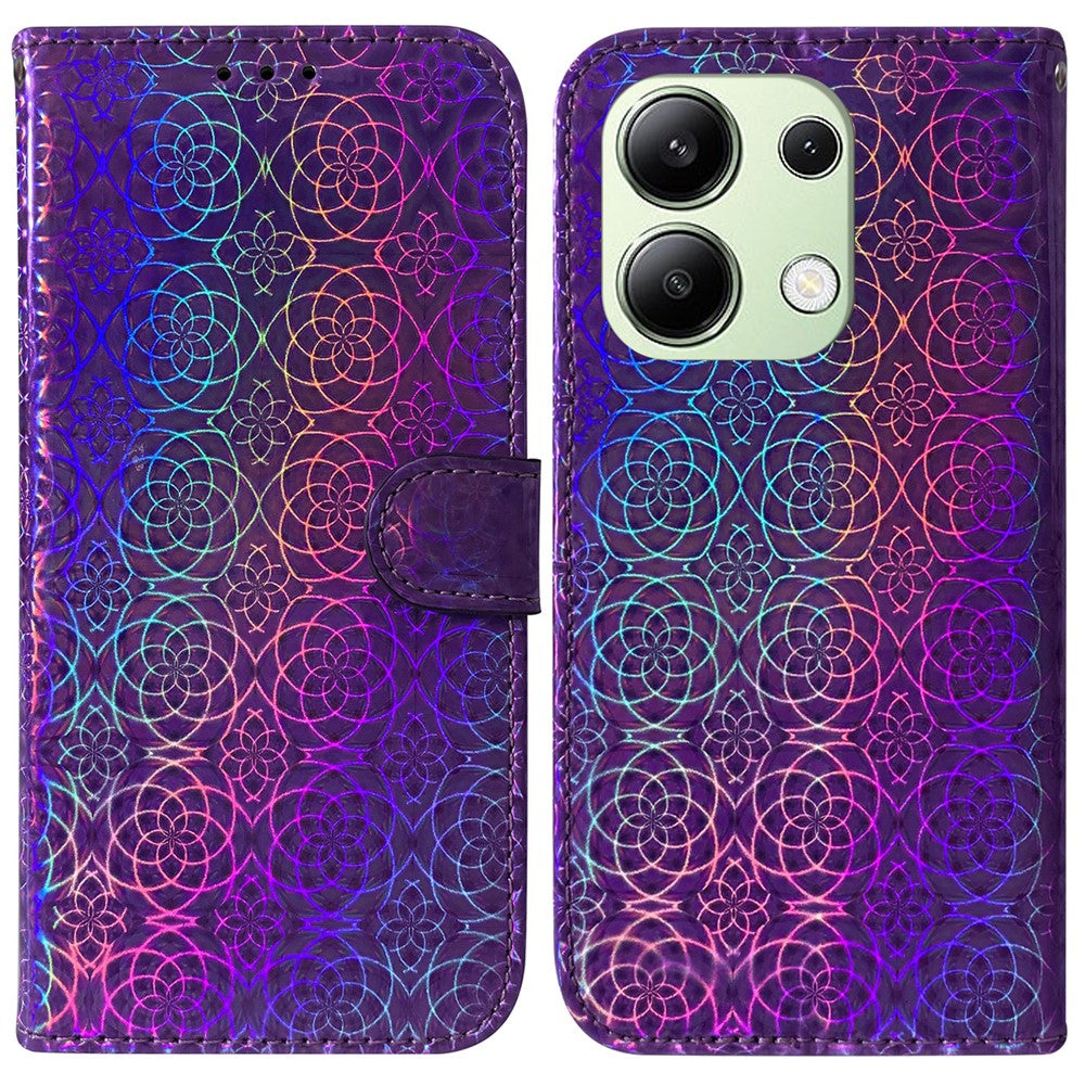 Xiaomi Redmi Note 13 4G Plånboksfodral PU-läder Dazzling Flower-mobilfodral